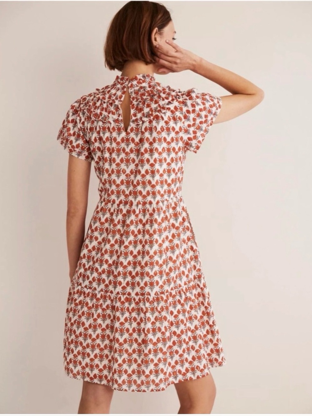 BODEN Ruched Detail Metallic Dress - Picture 5 of 16